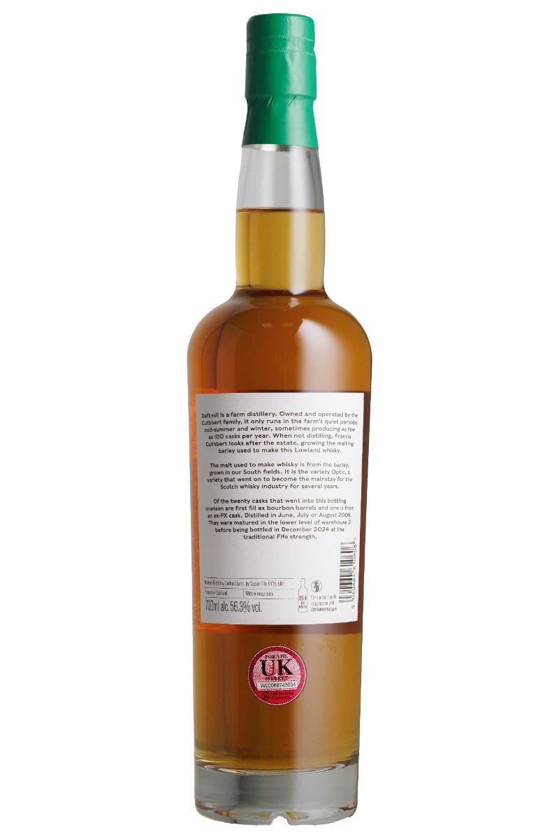 Daftmill 15 Year Old Whisky, Bottled 2024, 70cl