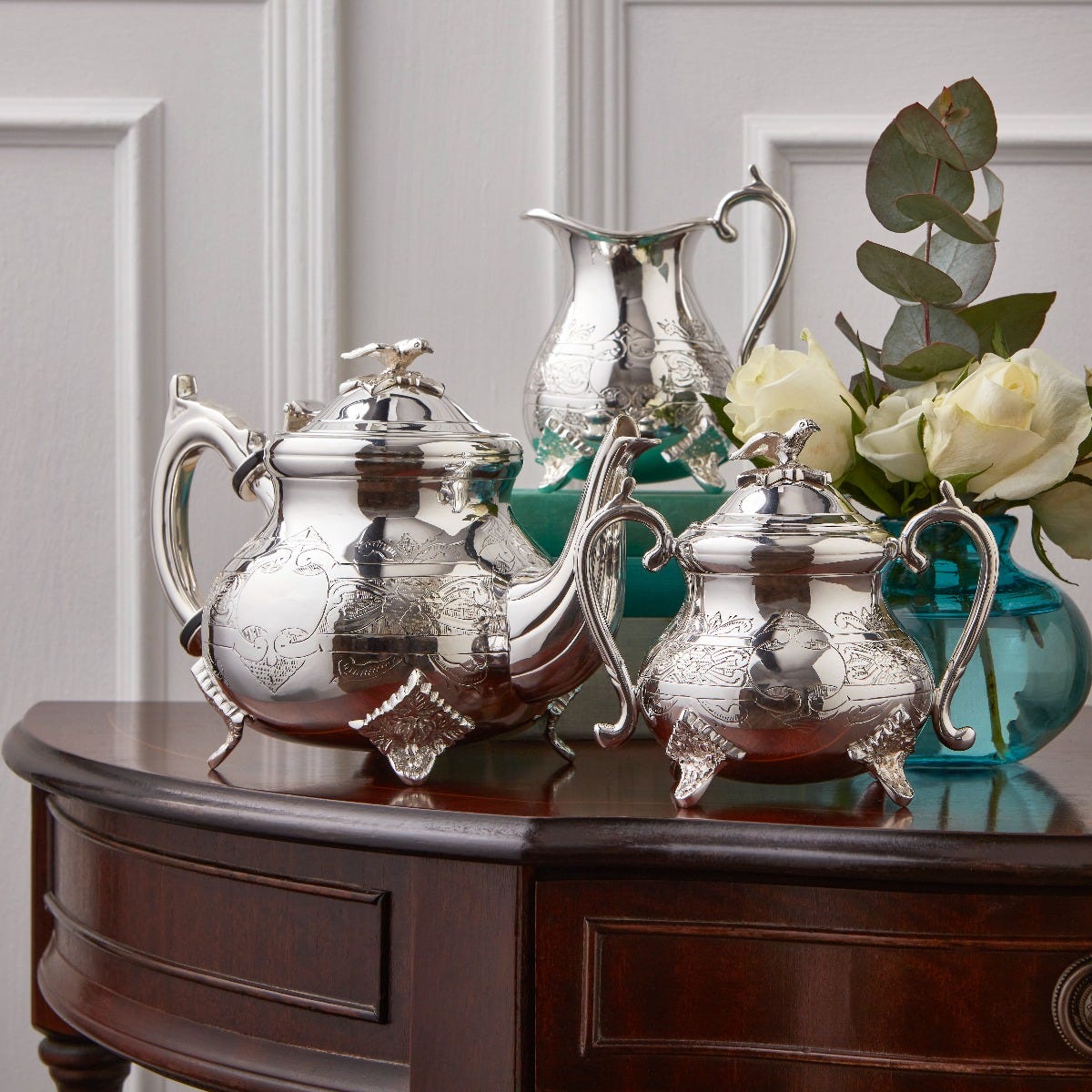 Vintage silver plate best sale sugar and creamer