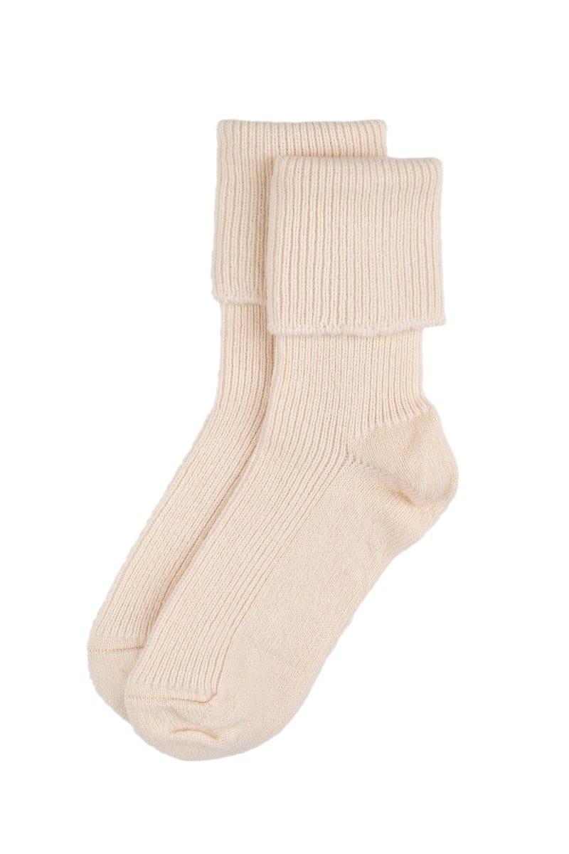 Rosie Sugden Cashmere Bed Socks, Cream