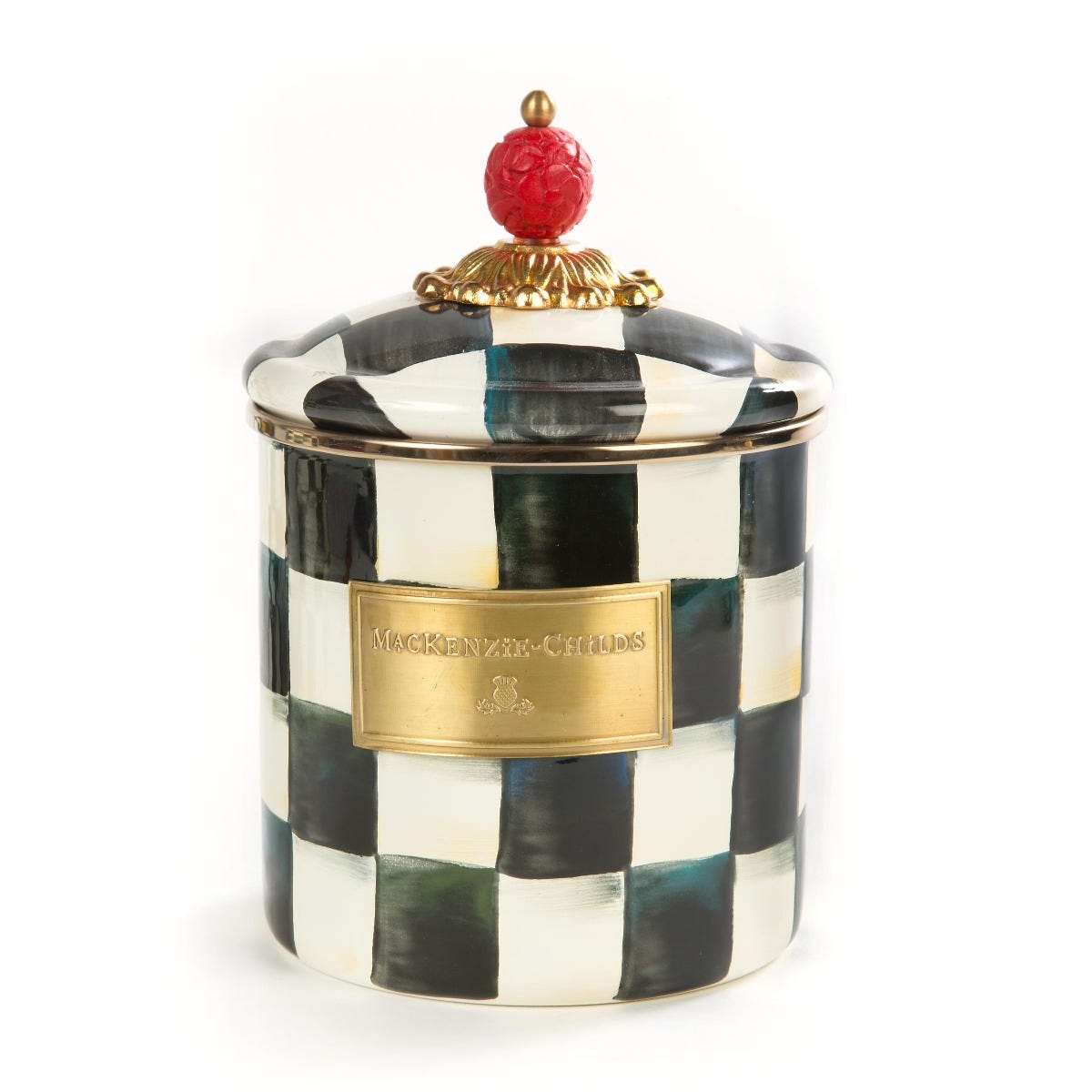 MacKenzie-Childs Courtly Check Enamel Canister, Small
