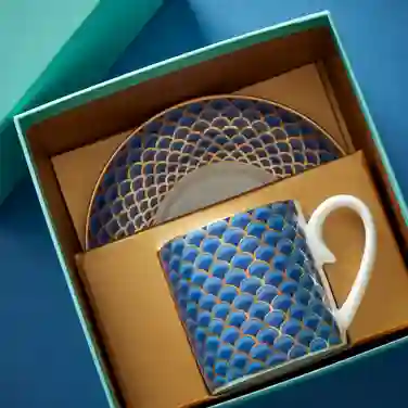 Fortnum's Coffee Cup & Saucer, Blue