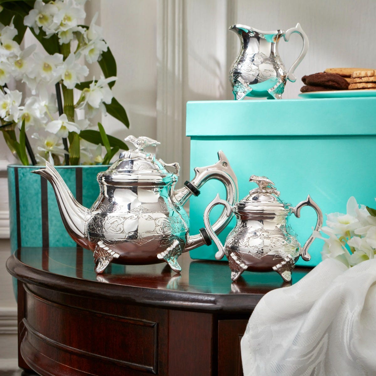 Kids silver tea set hot sale