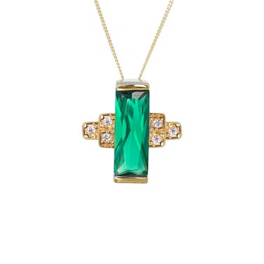 Laura Vann Audrey Emerald Pendant