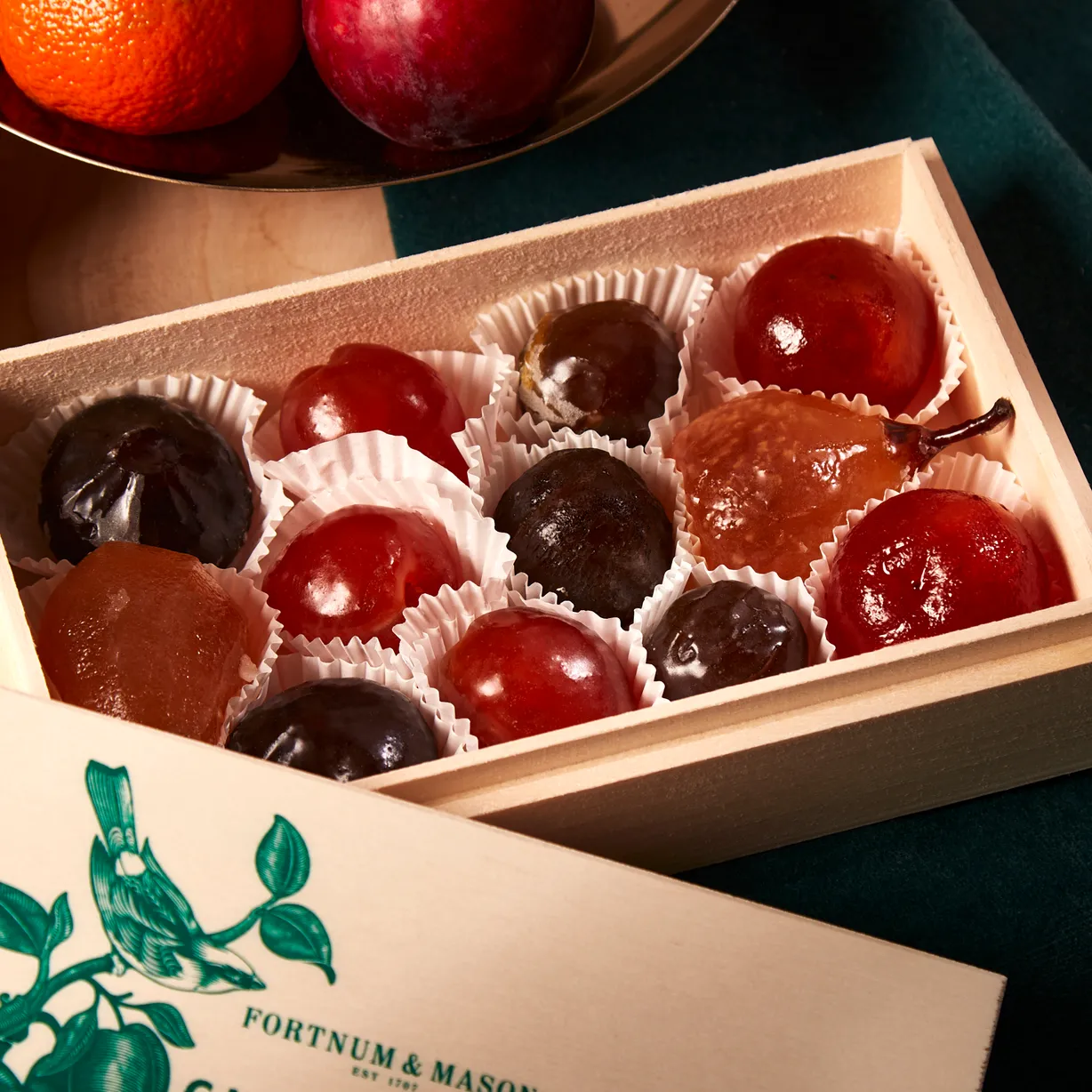 Glacé Fruit Selection in Wooden Box, 400g