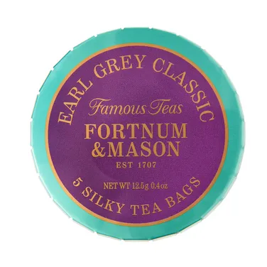 Earl Grey Pocket Tin, 5 Whole Leaf Silky Tea Bags, 12.5g
