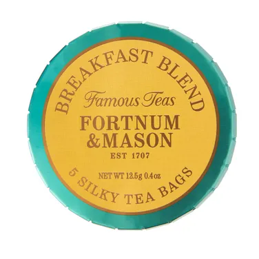Breakfast Blend Pocket Tin, 5 Whole Leaf Silky Tea Bags, 12.5g