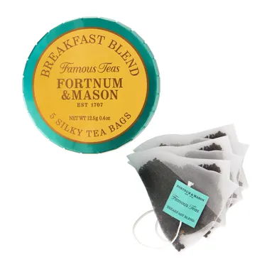 Breakfast Blend Pocket Tin, 5 Whole Leaf Silky Tea Bags, 12.5g