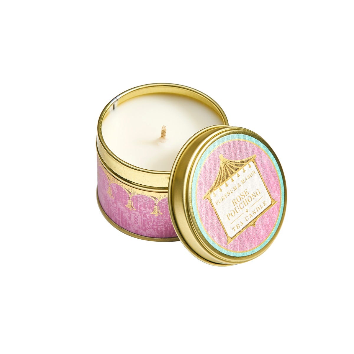 Fortnum’s Rose Pouchong Travel Tea Tin Candle, 70g