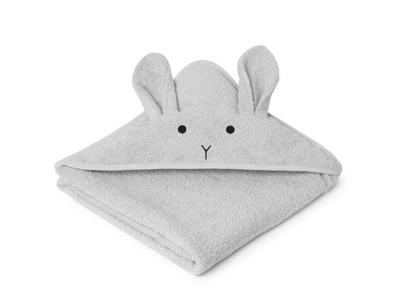 Liewood Augusta Rabbit Grey Hooded Towel