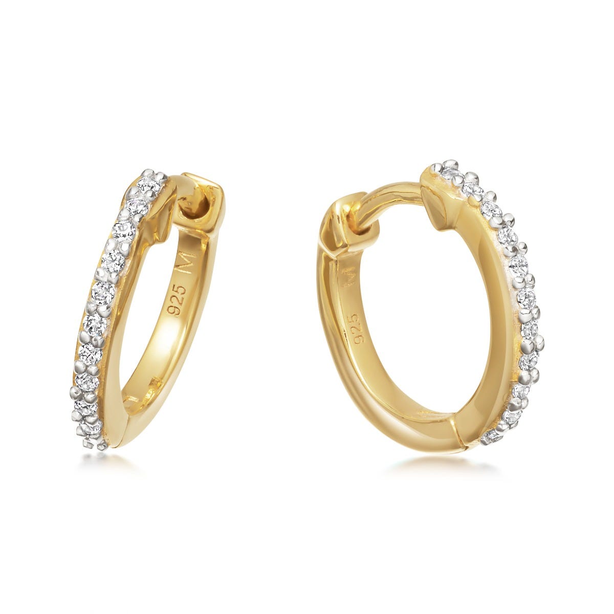 Missoma Pave Huggie Hoop Earrings Gold Plated Sterling Silver