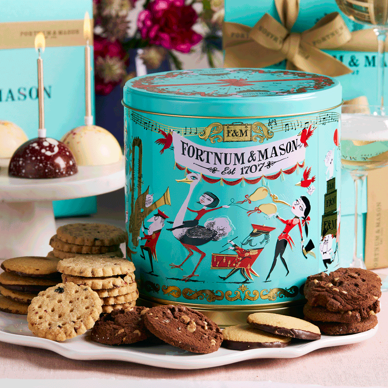 Musical Birthday Biscuits Tin, 475g, Fortnum & Mason