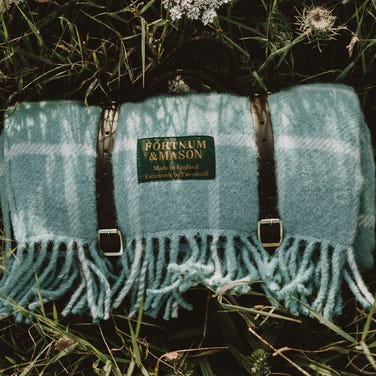 Tweedmill Polo Picnic Blanket, Light Blue