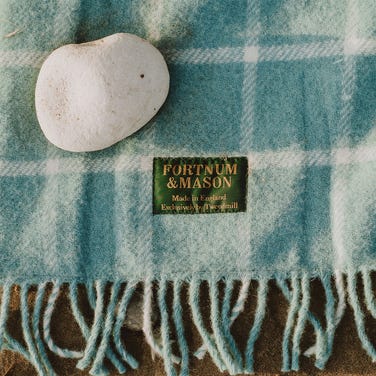 Tweedmill Polo Picnic Blanket, Light Blue