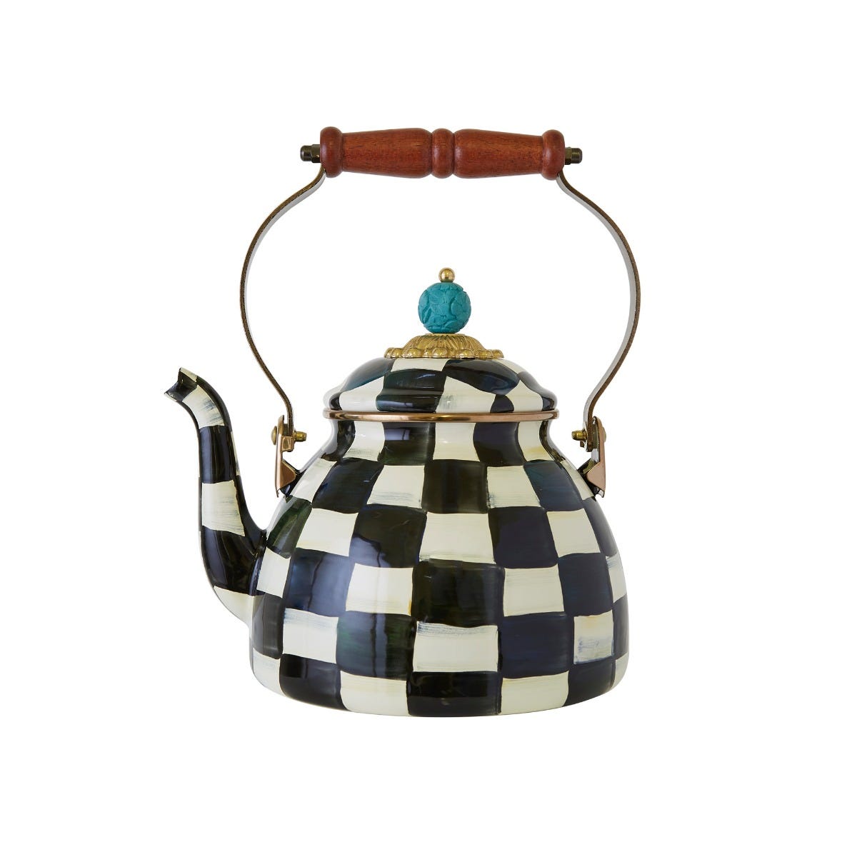 Black and white checkered tea kettle discount
