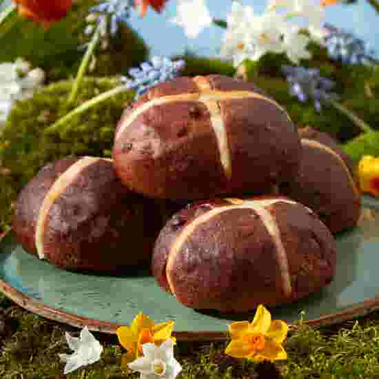 Date, Pecan & Coffee Hot Cross Buns, Pack of 4 product image