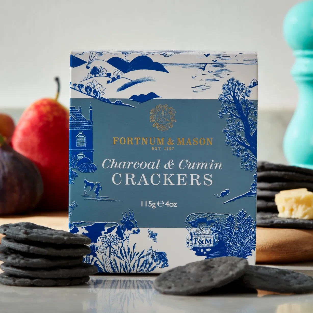 Charcoal & Cumin Crackers, 115g