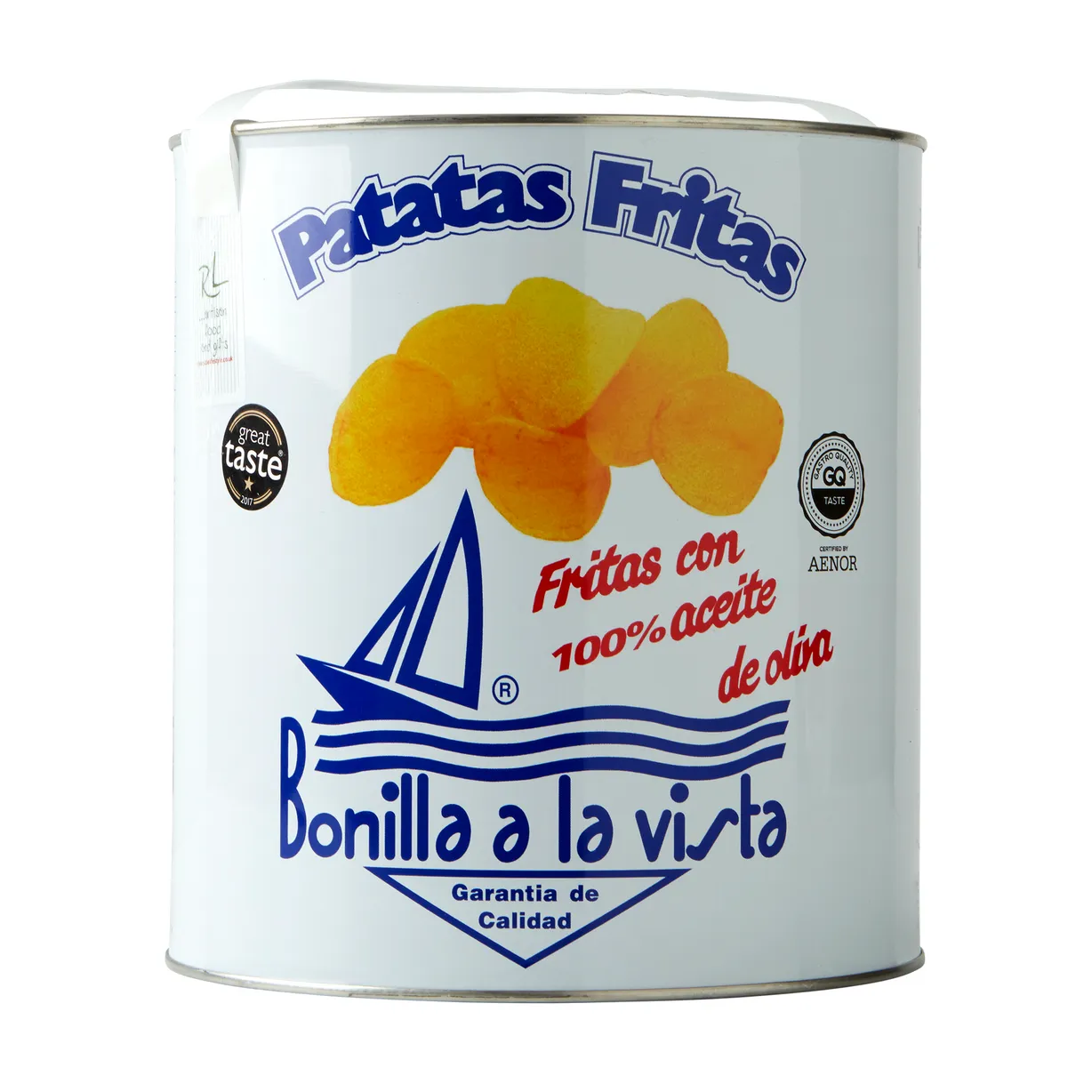 Bonilla a La Vista Patatas Fritas Crisp Tin, Vegan, 500g