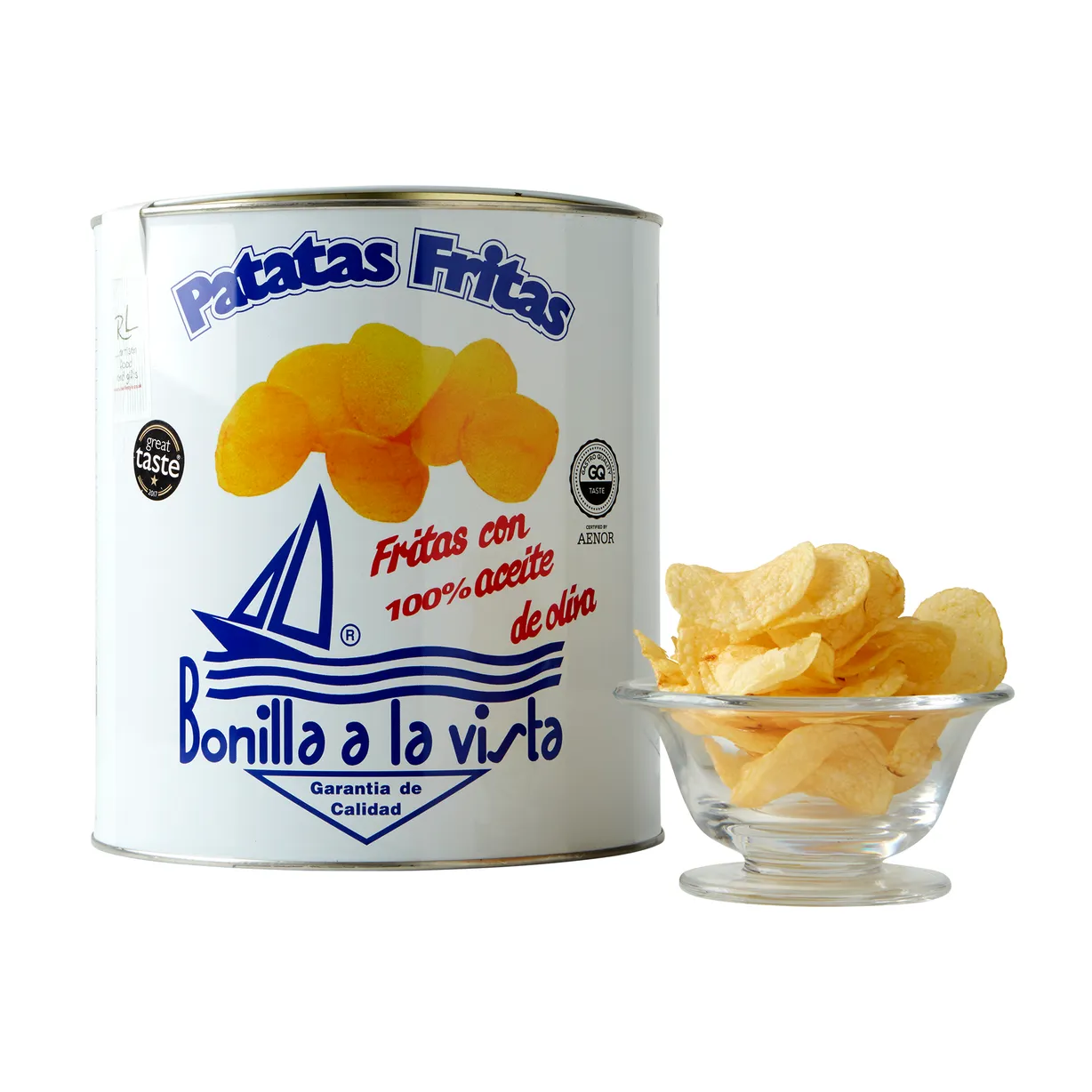 Bonilla a La Vista Patatas Fritas Crisp Tin, Vegan, 500g