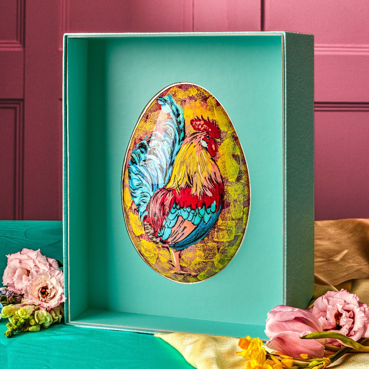 Hand-Painted Cockerel Easter Egg, 500g