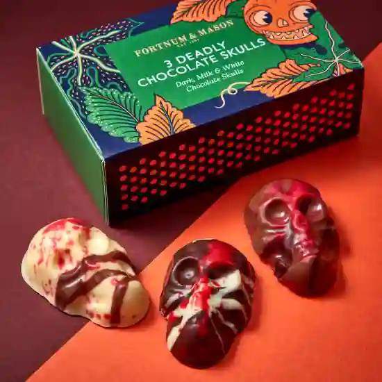 Three Deadly Chocolate Skulls Matchbox, 40g product image