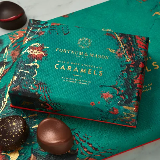 Milk & Dark Chocolate Caramels Selection Box, 54g product image