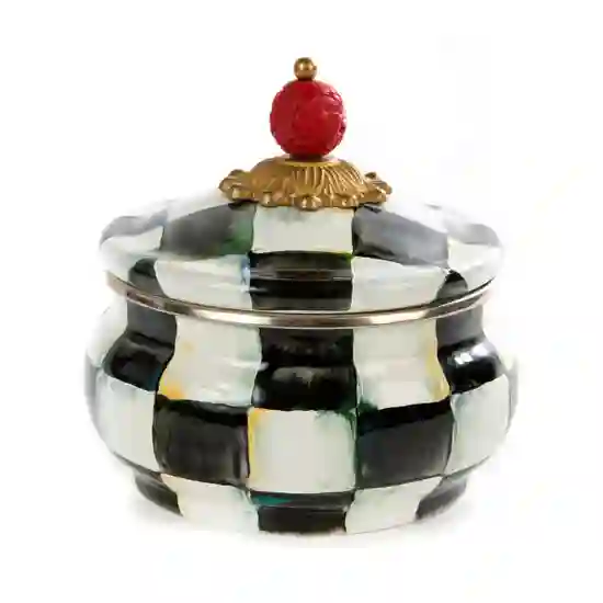 MacKenzie-Childs Courtly Check Enamel Squashed Pot product image