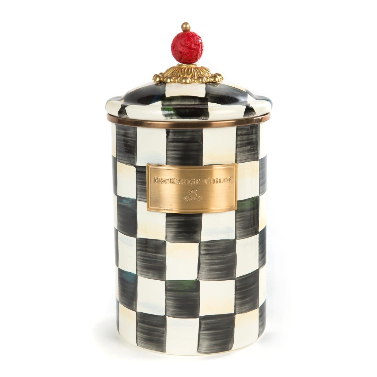 MacKenzie-Childs Courtly Check Enamel Canister, Large