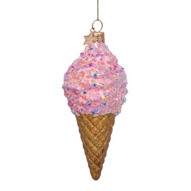 Soft Pink Ice Cream Cone Decoration