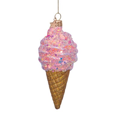 Soft Pink Ice Cream Cone Decoration