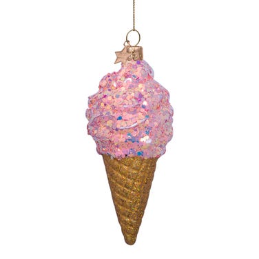 Soft Pink Ice Cream Cone Decoration
