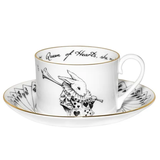 Rory Dobner Alice In Wonderland White Rabbit Cards Teacup & Saucer product image
