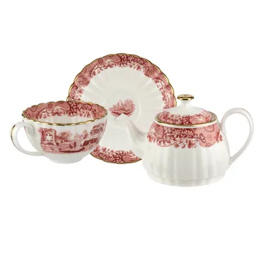 Spode 1770 Italian Tea for One, Cranberry