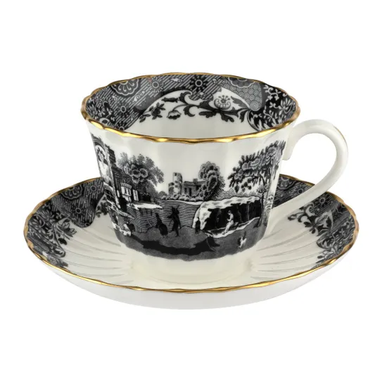 Spode 1770 Italian Teacup & Saucer, Black product image