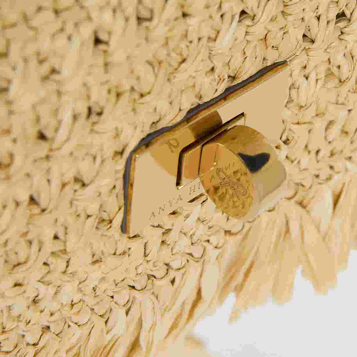 Anya Hindmarch Raffia Phone Pouch, Natural