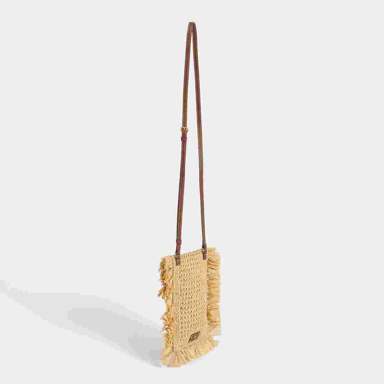 Anya Hindmarch Raffia Phone Pouch, Natural