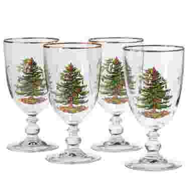 Spode Christmas Tree Goblets, Set of 4