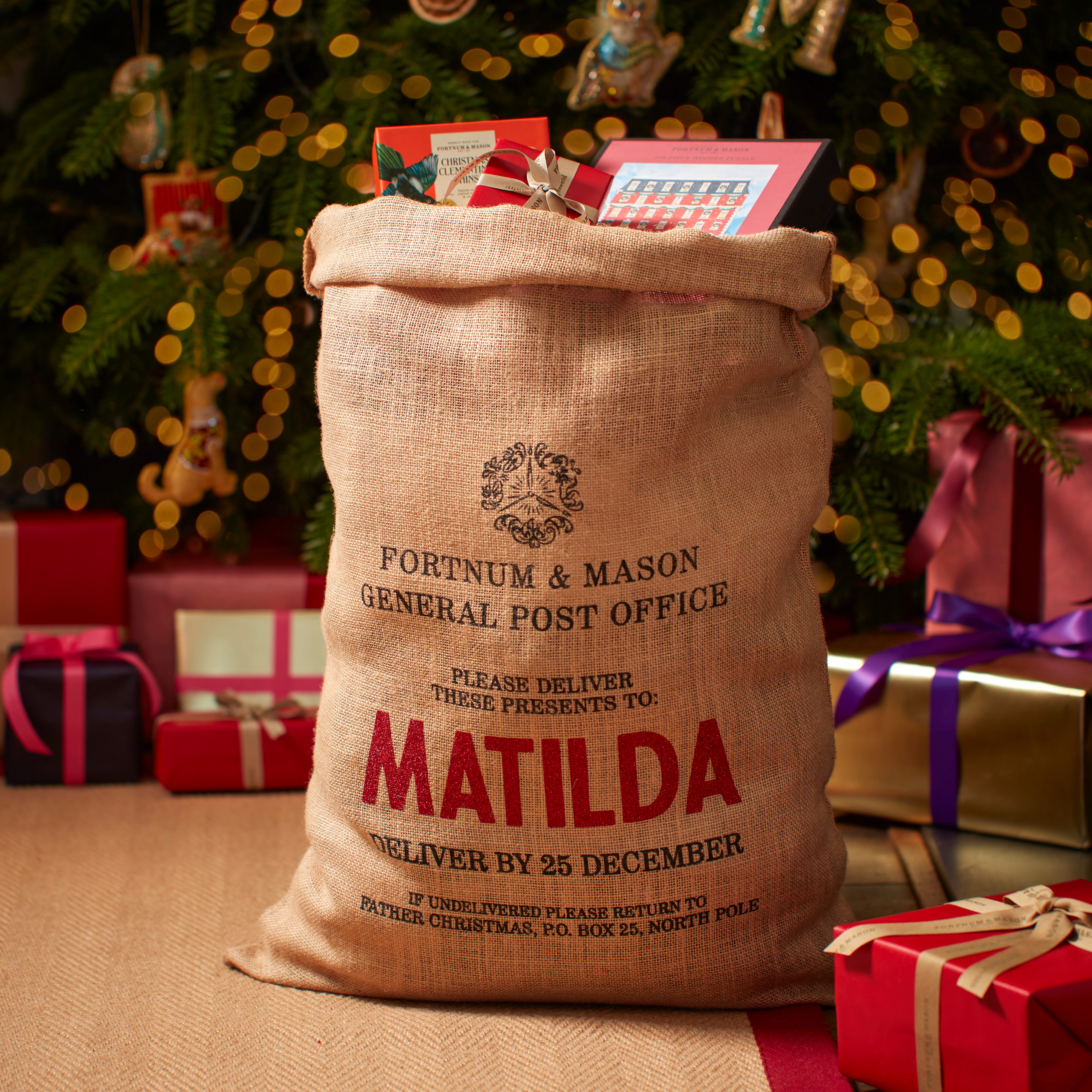 Personalised Hessian Santa Sack, Large