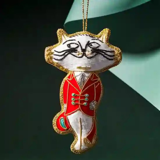 Fortnum's Cat Embroidered Decoration product image