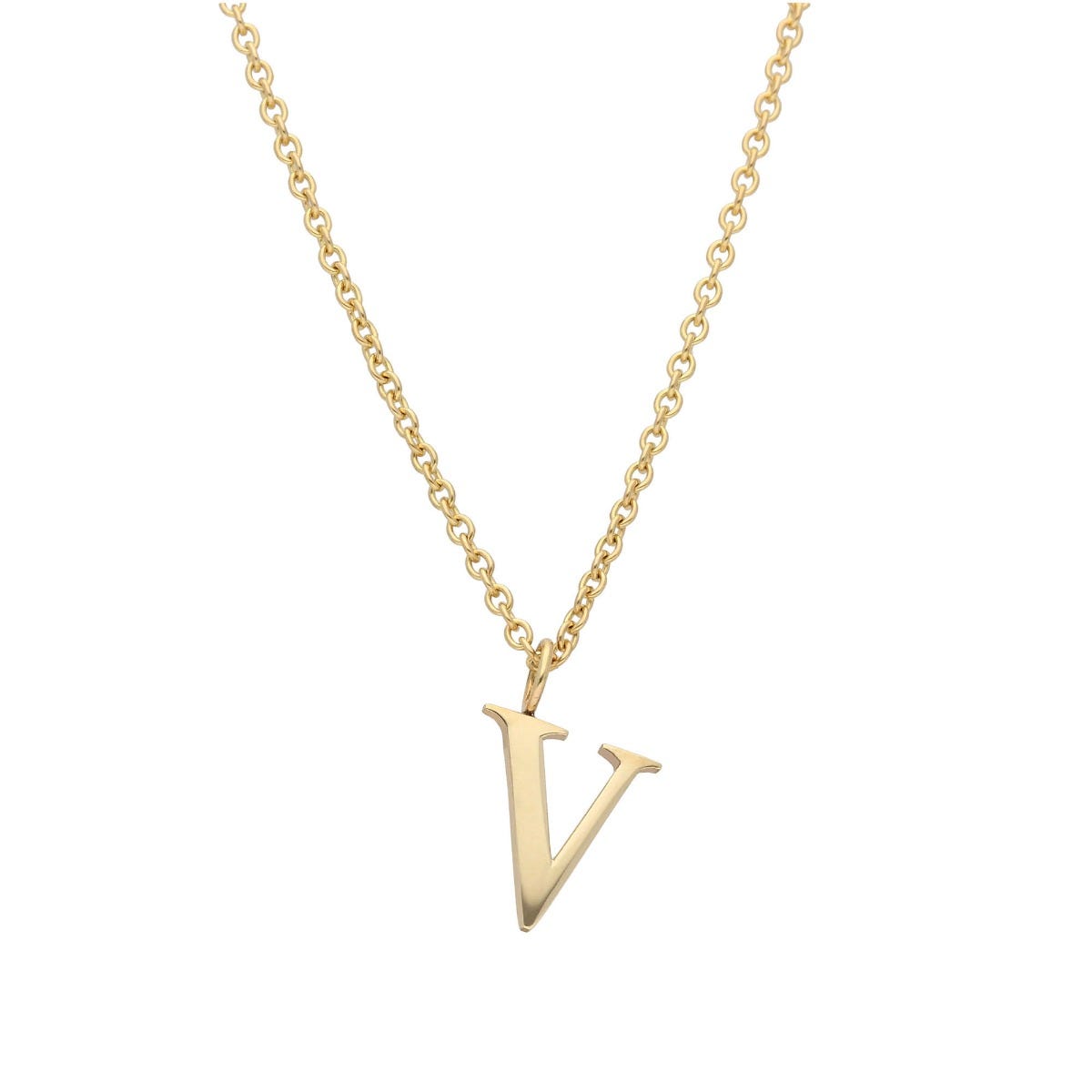 Fortnum Mason X EC One 9ct Gold Initial Necklace V