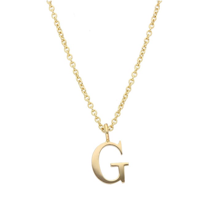 Fortnum & Mason X EC One 9ct Gold Initial Necklace, G