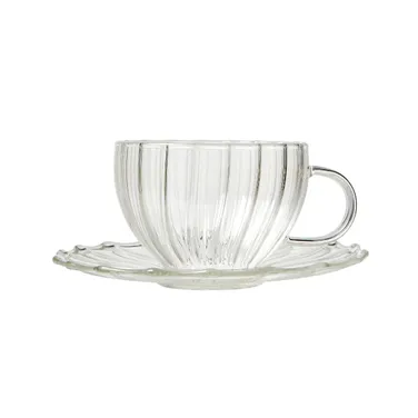 Fortnum's Elegant Glass Teacup & Saucer