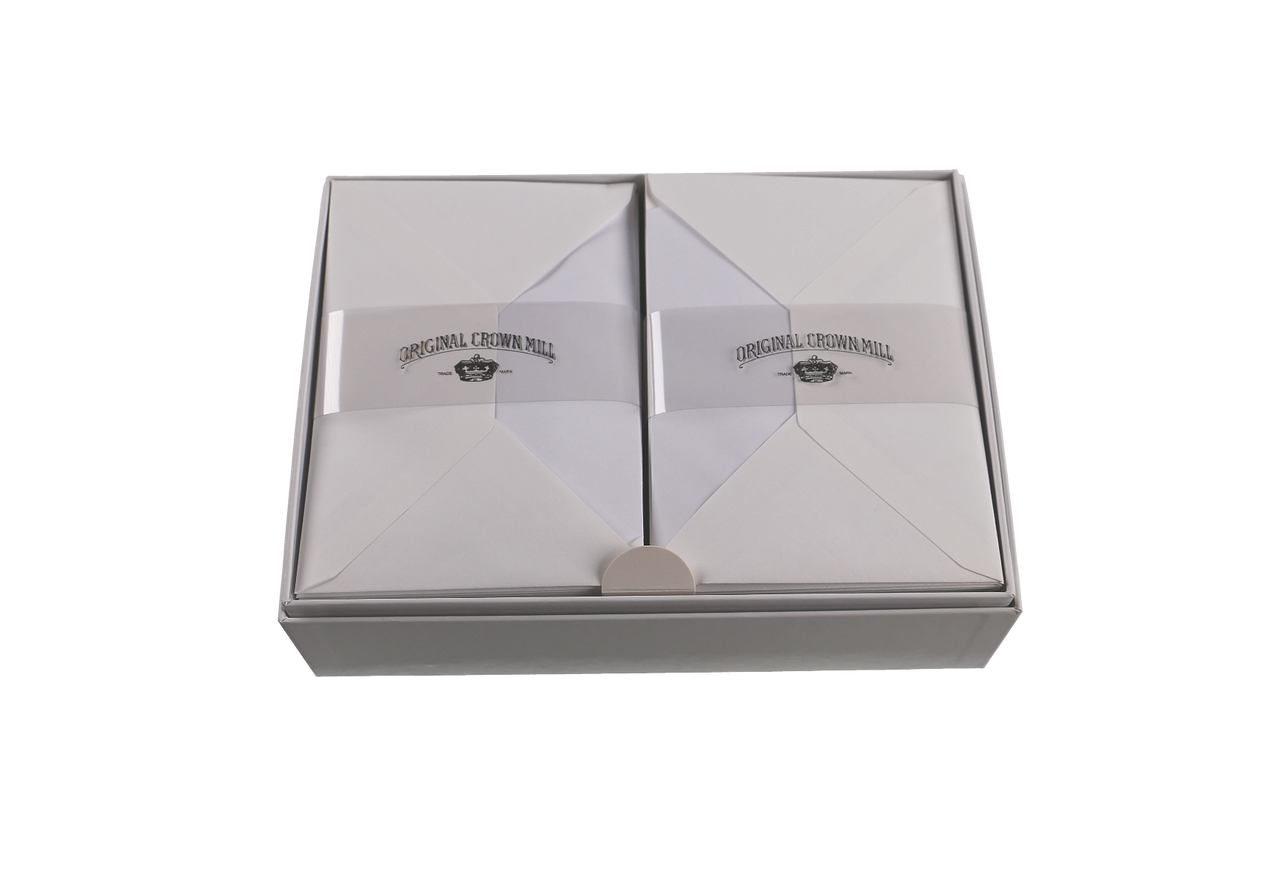 Original Crown Mill Writing Sheets & Envelopes, White