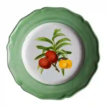 Les Ottomans Botanica Ceramic Plate, Green