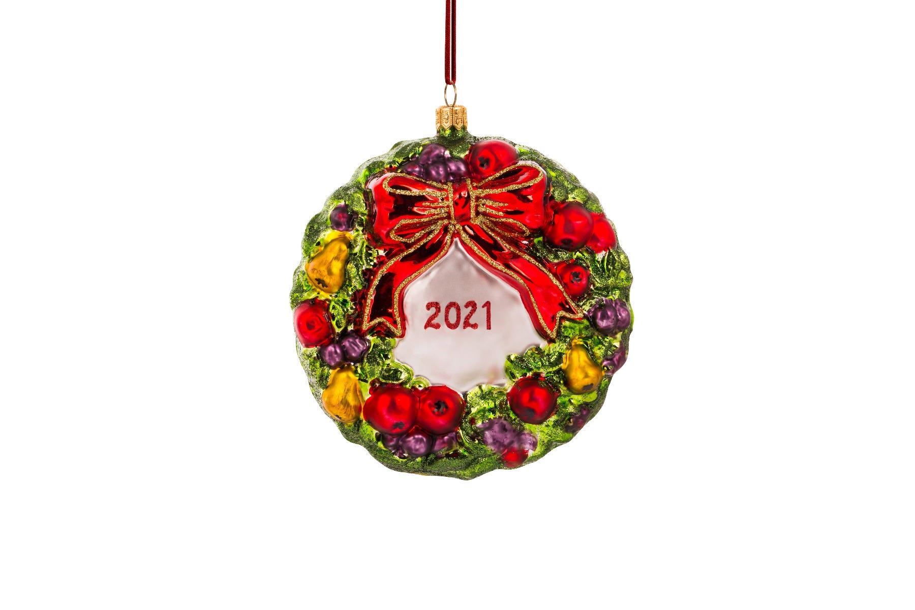 Christmas Wreath Glass Decoration