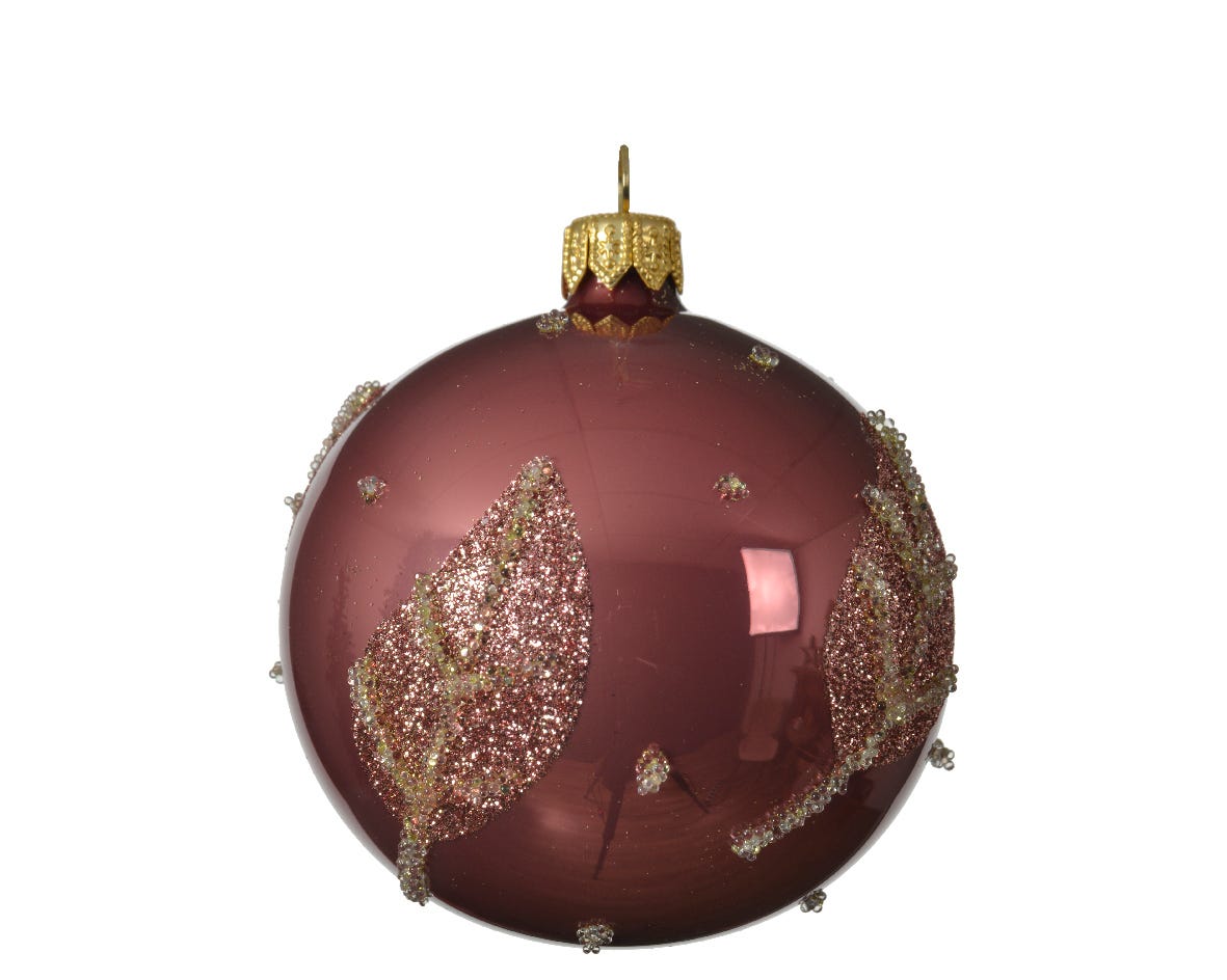 Christmas Leaf Bauble, Aubergine product image