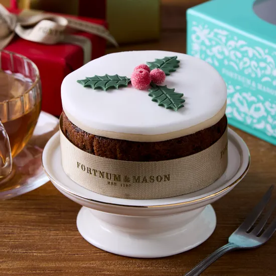 Iced Christmas Cake with Holly Decoration, 365g product image