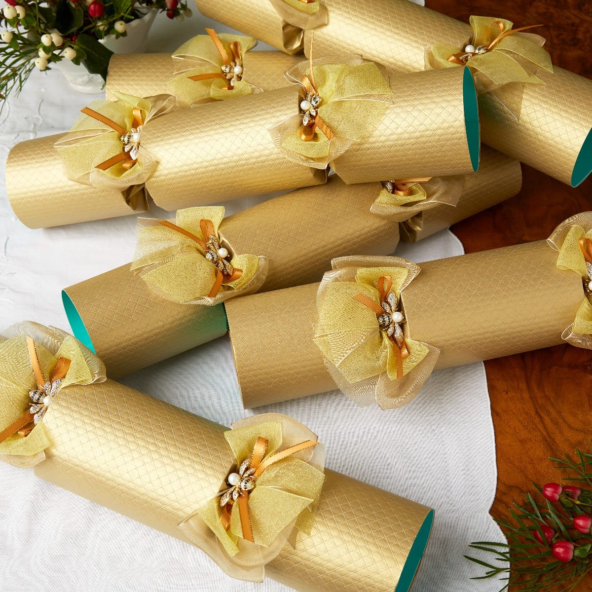 Christmas Honey Crackers, Set of 6
