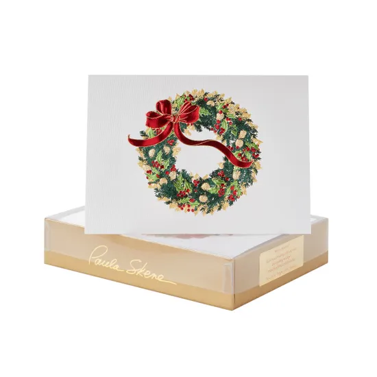 Paula Skene Holiday Wreath Christmas Cards, Box of 8 product image