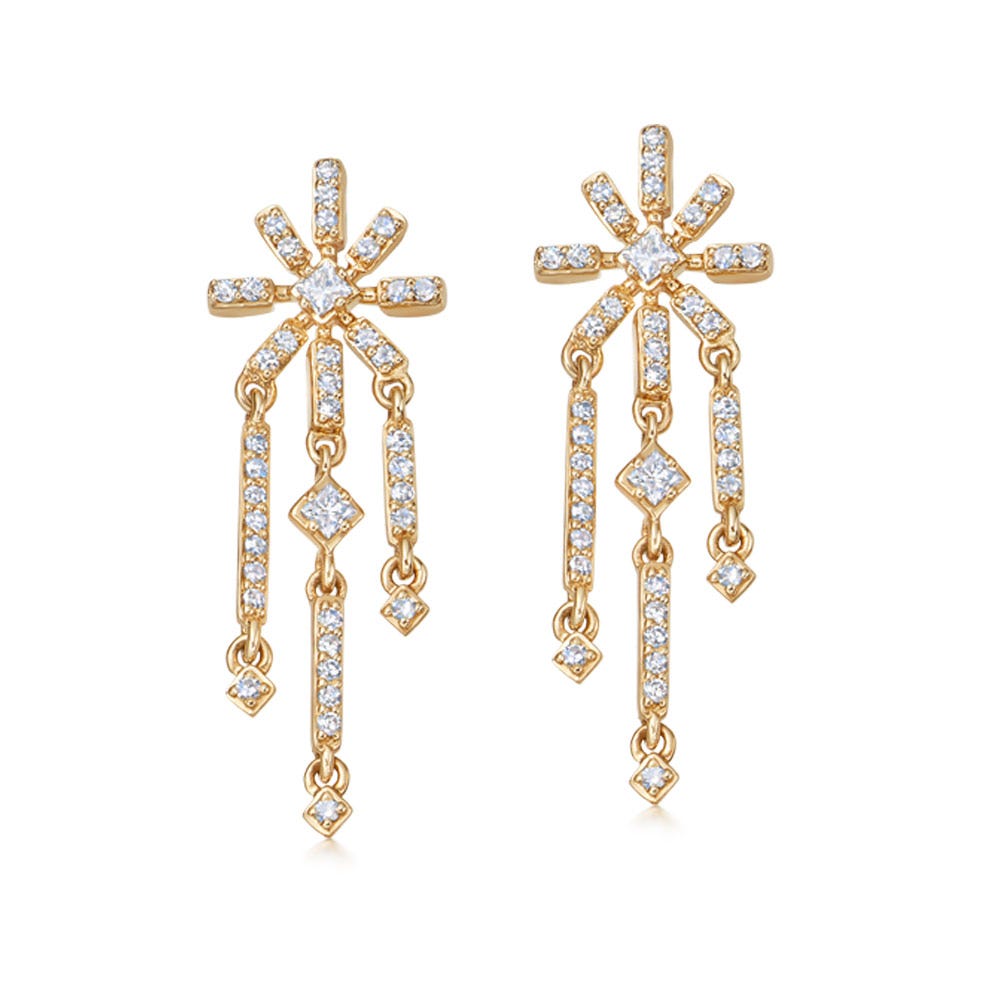 Astley Clarke Yellow Gold Comet Diamond Drop Earrings