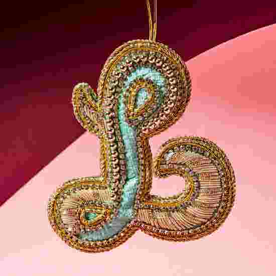 Fortnum's Eau de Nil Embroidered Alphabet Christmas Decoration, L product image
